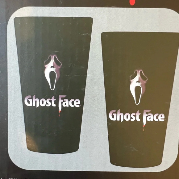 Ghost Face 2 pack pint glass set The Icon of Halloween new in box - Picture 5 of 6